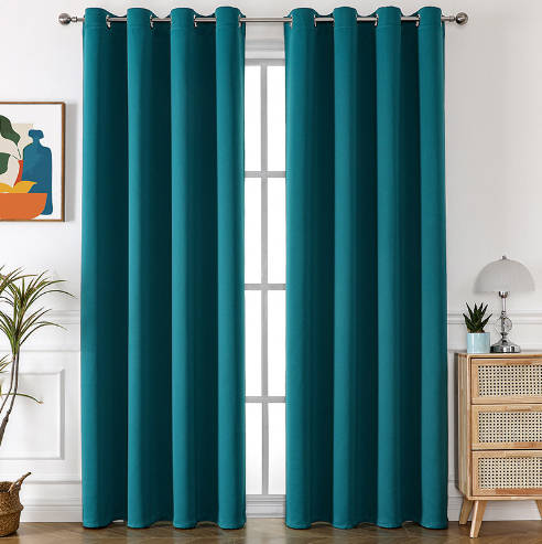 2Pc Rideaux Noirs Texturés Occultants