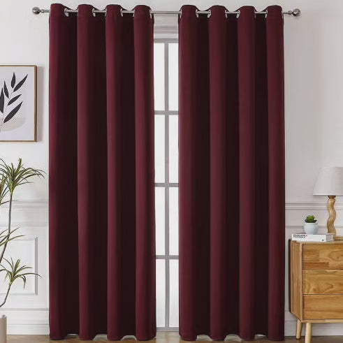 2Pc Rideaux Noirs Texturés Occultants