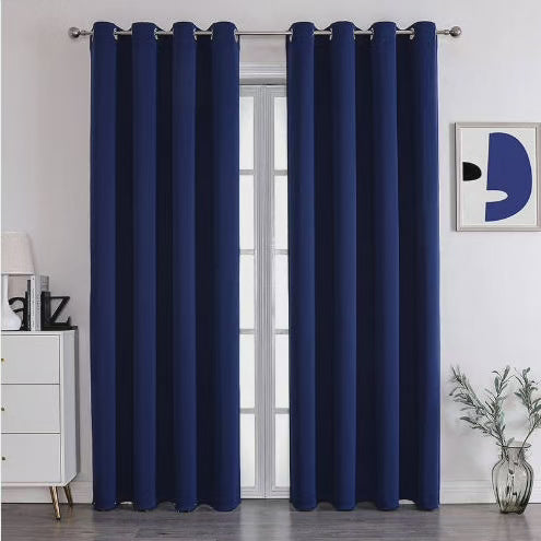 2Pc Rideaux Noirs Texturés Occultants