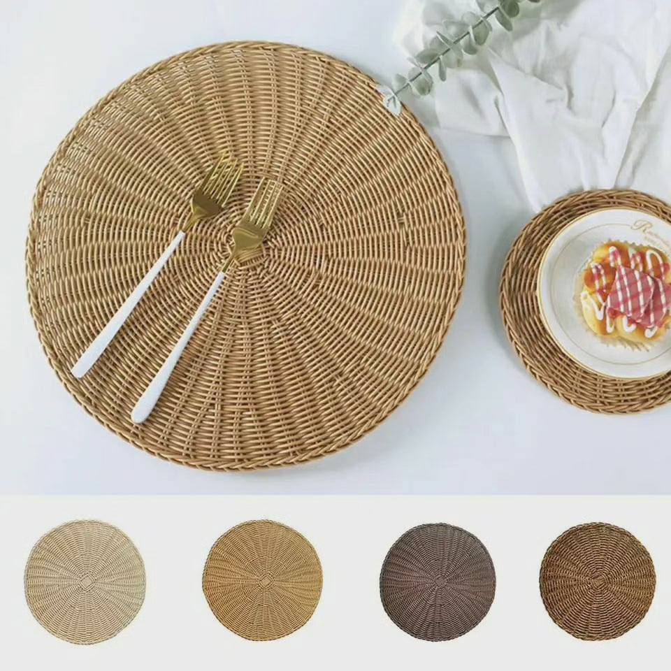 6pcs Tapis de table en rotin