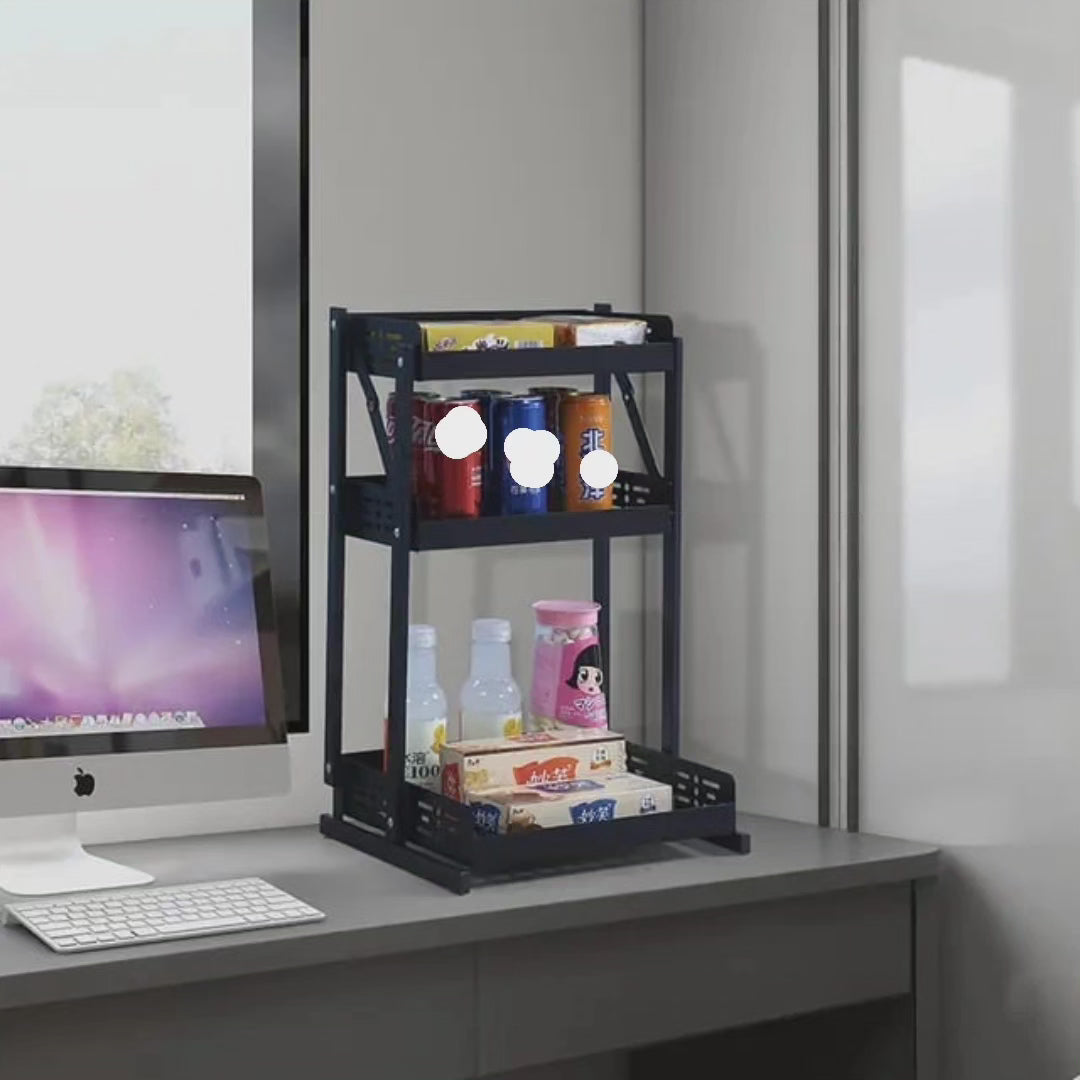 Support à épices multifonctionnel pliable 3 niveaux / Étagère de rangement