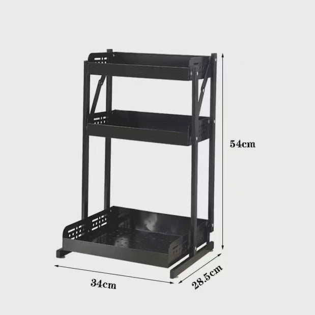 Support à épices multifonctionnel pliable 3 niveaux / Étagère de rangement
