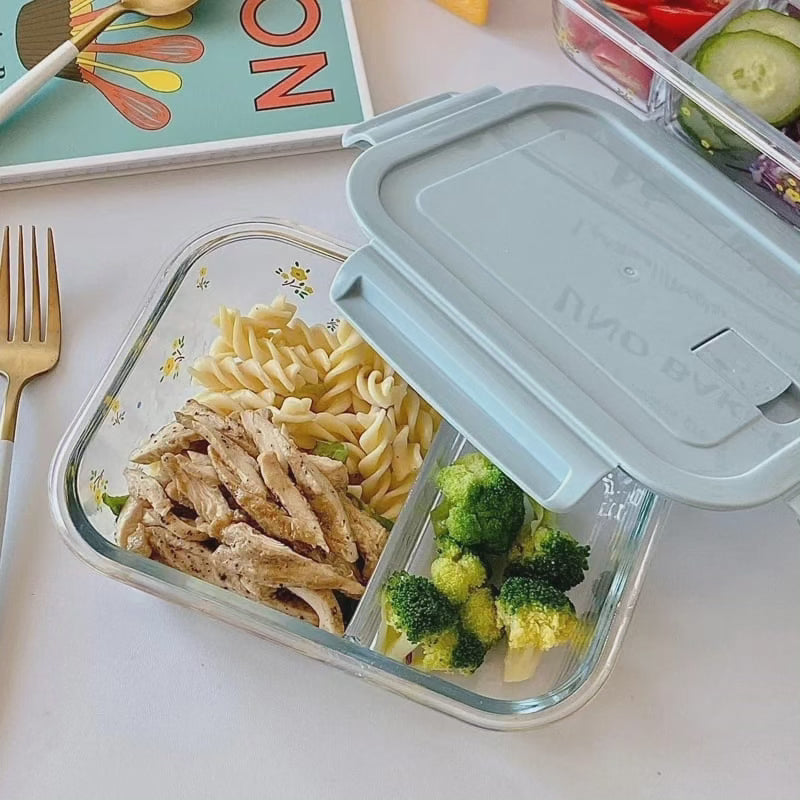 Boîte à lunch en verre compartimentée