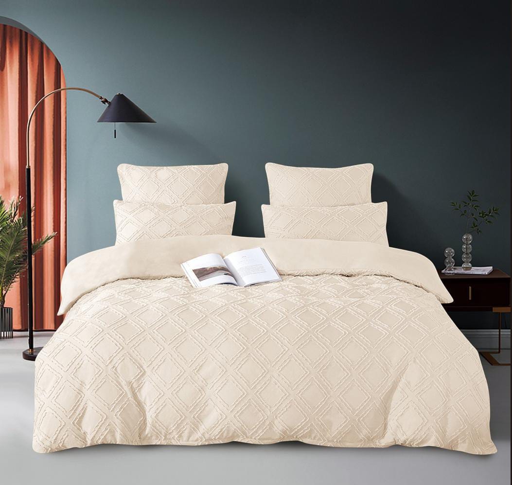 3Pc Housse de couette tuftée Wave Set