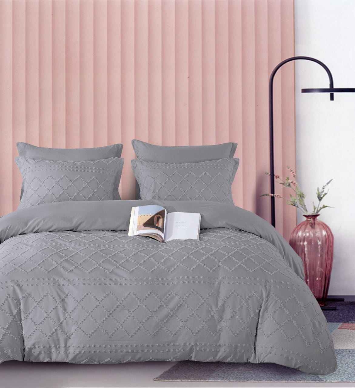 3Pc Housse de couette tuftée Wave Set