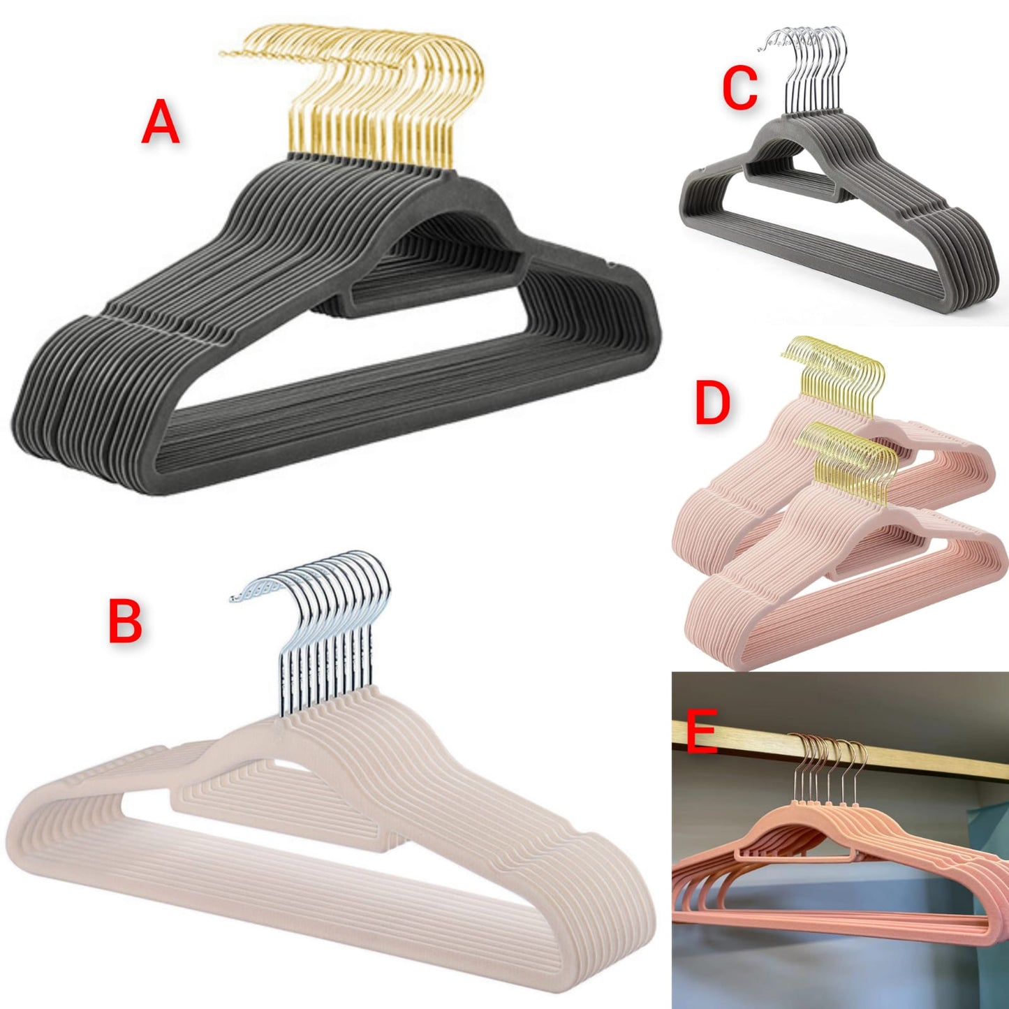 Cintres en velours antidérapants ensemble de 10 pièces