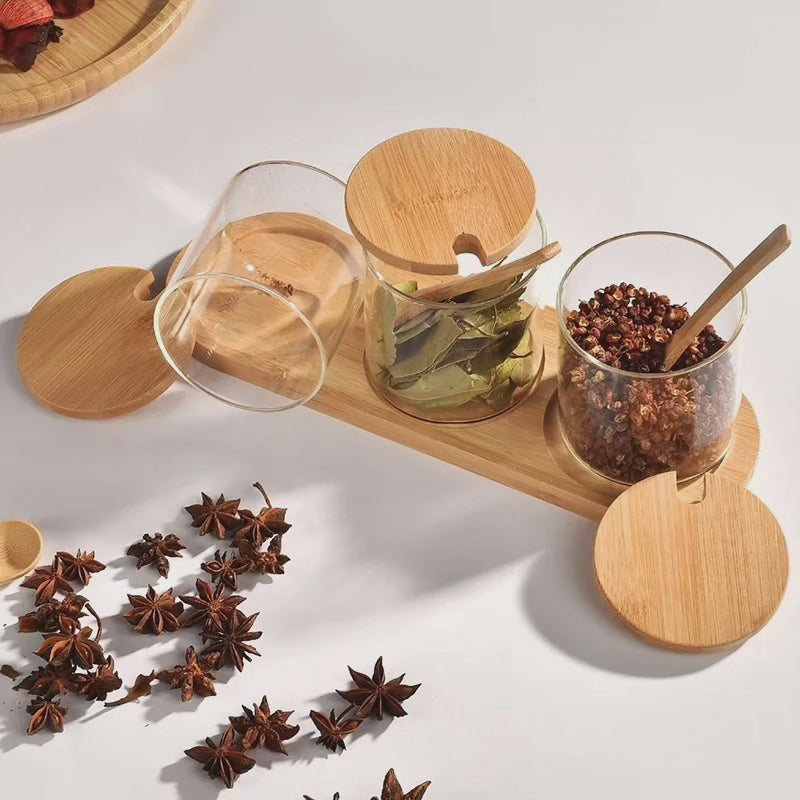 Set d'épices 3 en 1 avec plateau