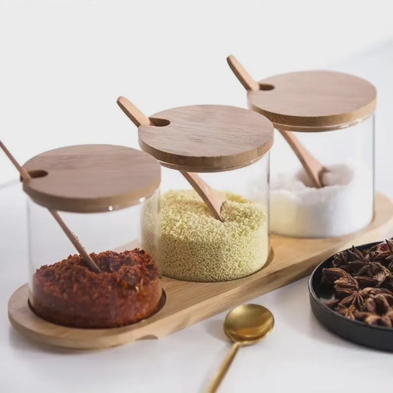 Set d'épices 3 en 1 avec plateau