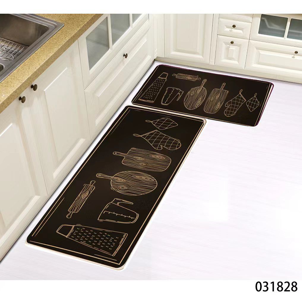 2 en 1 Tapis en caoutchouc de cuisine antidérapants