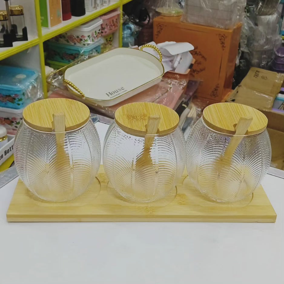 Set de bocaux en verre de 3 pièces