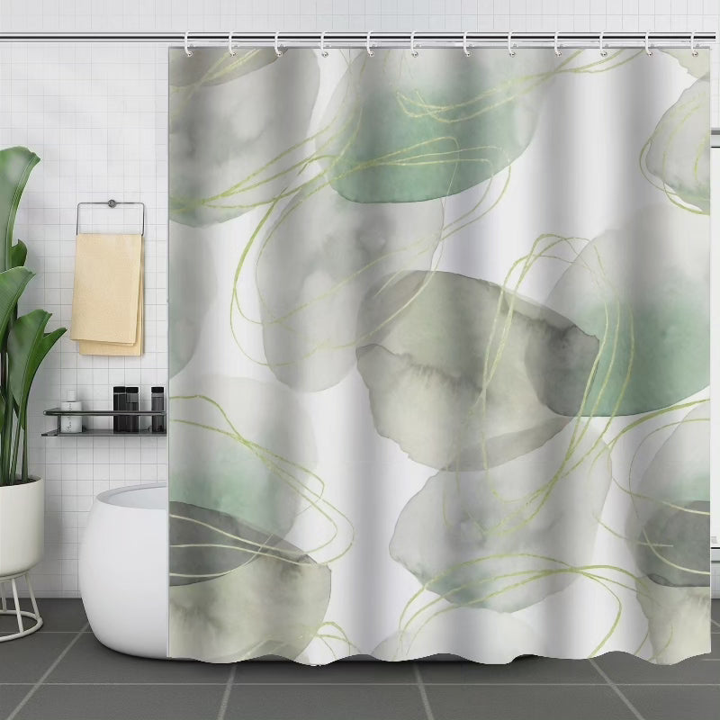 Ensemble de rideau de douche 4 pièces avec tapis