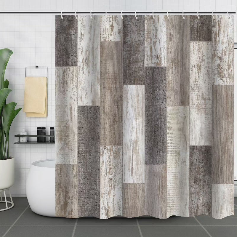 Ensemble de rideau de douche 4 pièces avec tapis