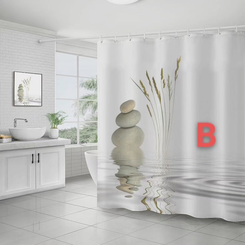 Ensemble de rideau de douche 4 pièces avec tapis