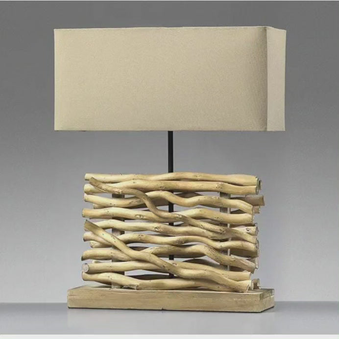 Lampes de chevet avec base en bois torsadé