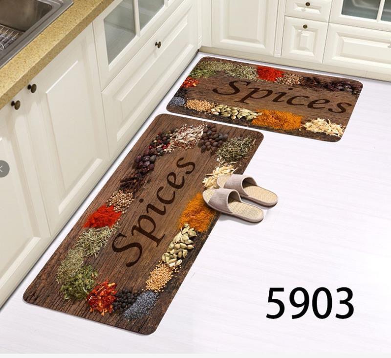 2 en 1 Tapis en caoutchouc de cuisine antidérapants