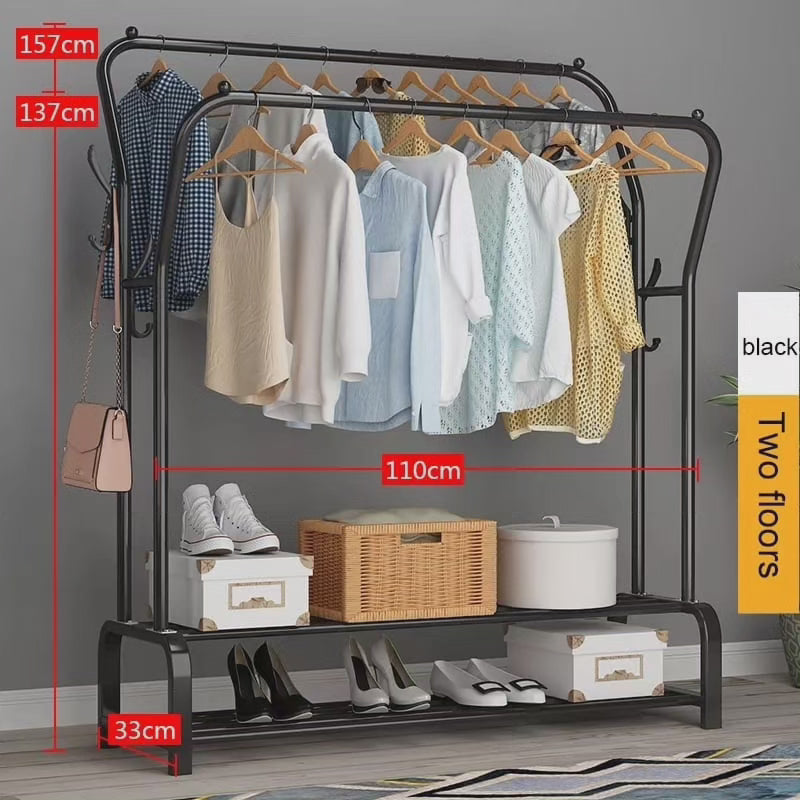 Support de vêtements à double pôle