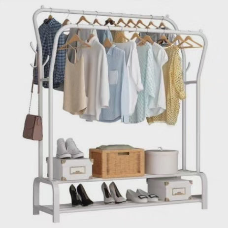 Support de vêtements à double pôle
