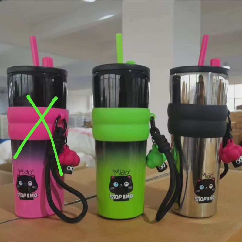 710ml Tasse Thermo Ombre avec Paille