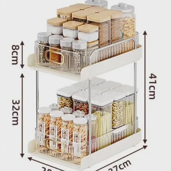 Étagère de rangement multipurpose à 2 niveaux
