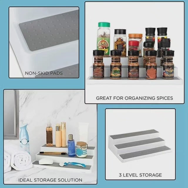 Étagère à épices multipurpose 3 niveaux antidérapante