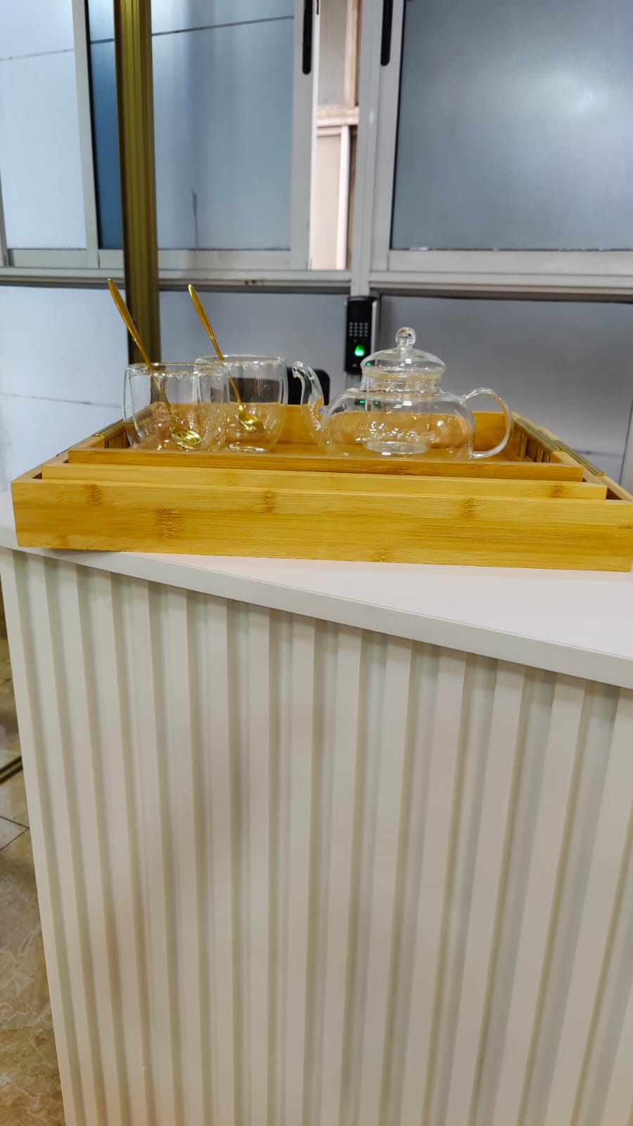 3Pc Plateaux de service en bambou NoirNov