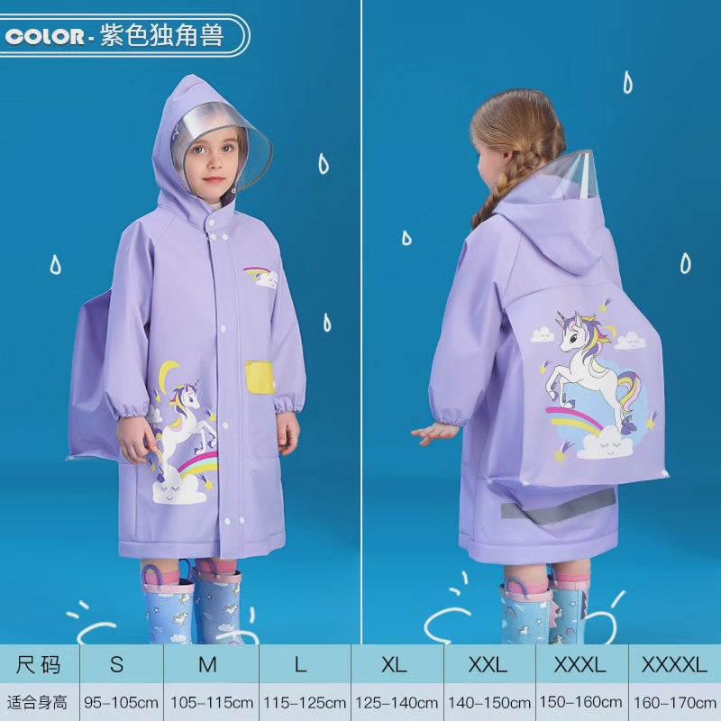 UNISEXE - Imperméables à thème cartoon pour enfants avec ouverture pour sac à dos + sacs de transport*
