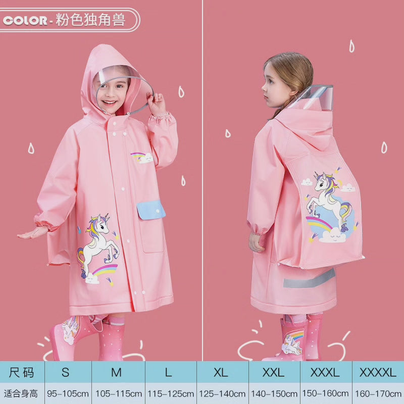 UNISEXE - Imperméables à thème cartoon pour enfants avec ouverture pour sac à dos + sacs de transport*