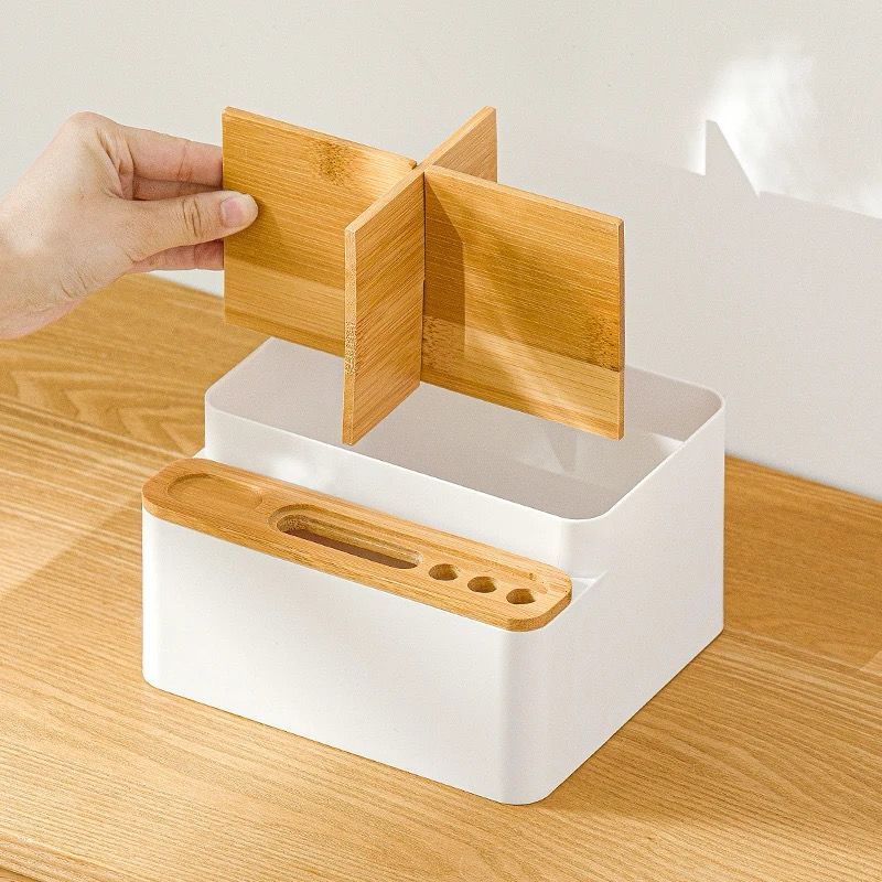 Organisateur de bureau multifonction avec séparateurs / rangement pour télécommande