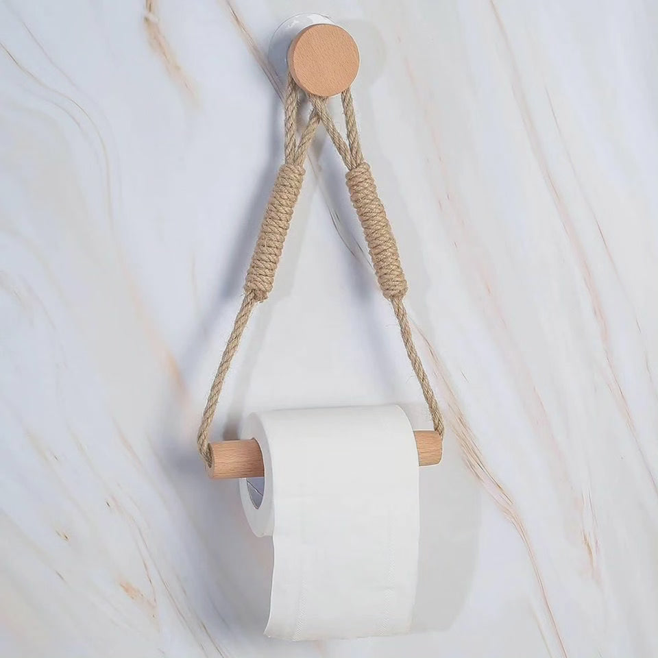 Corde avec porte-tissu en bambou
