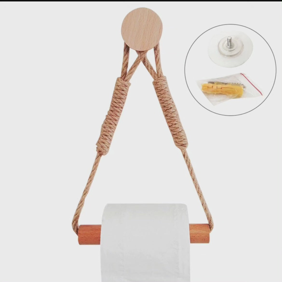 Corde avec porte-tissu en bambou