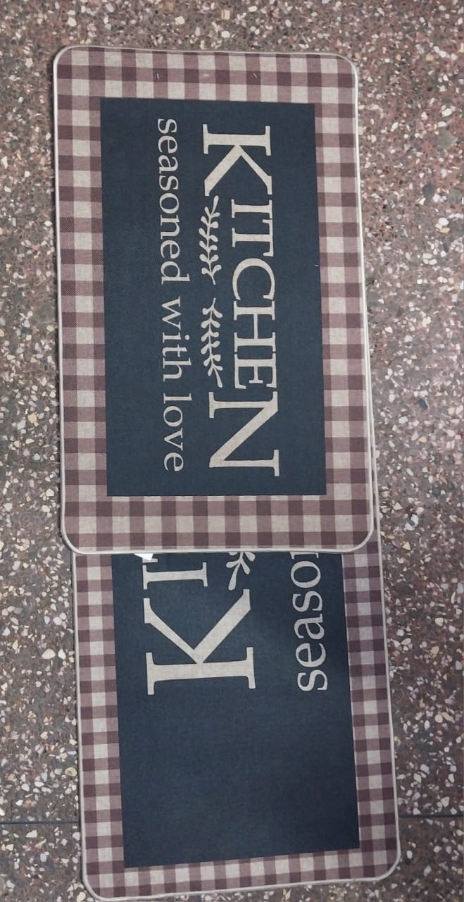 2 en 1 Tapis en caoutchouc de cuisine antidérapants