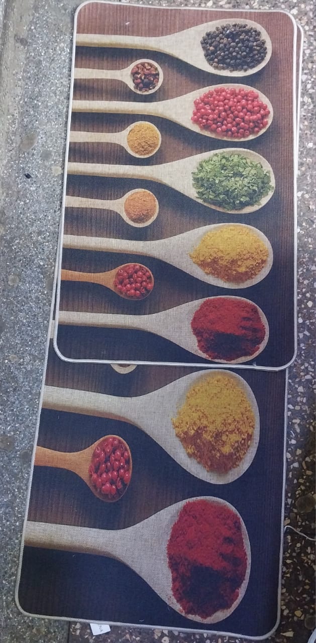 2 en 1 Tapis en caoutchouc de cuisine antidérapants