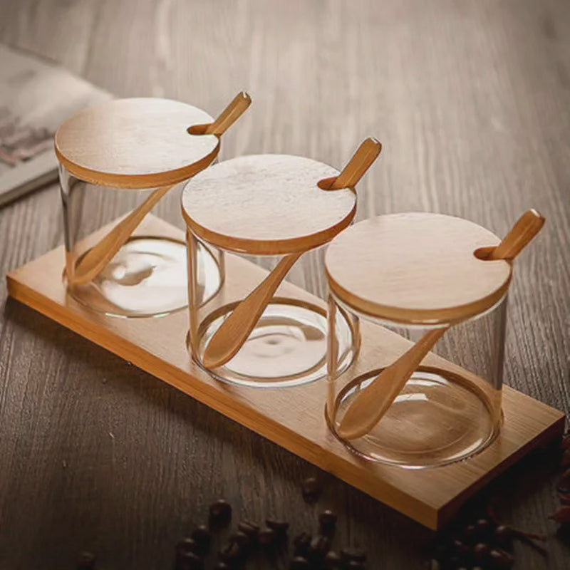 3 en 1 Pots à épices en verre