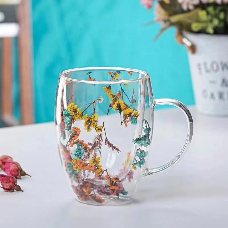 Tasses florales à double paroi