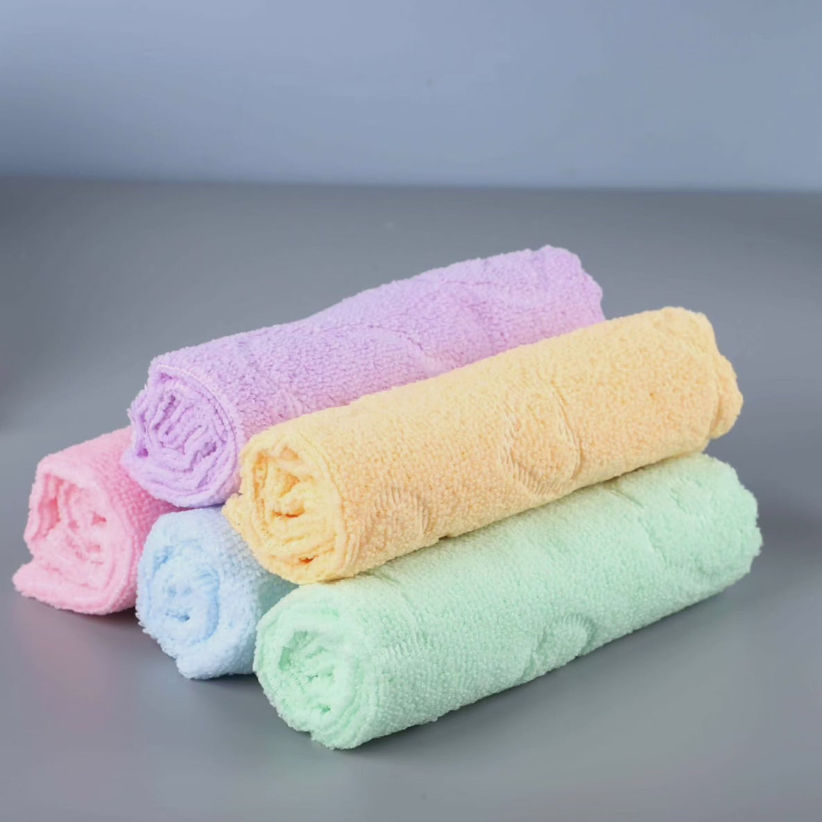 6pcs Serviettes en Microfibre Velours Corail