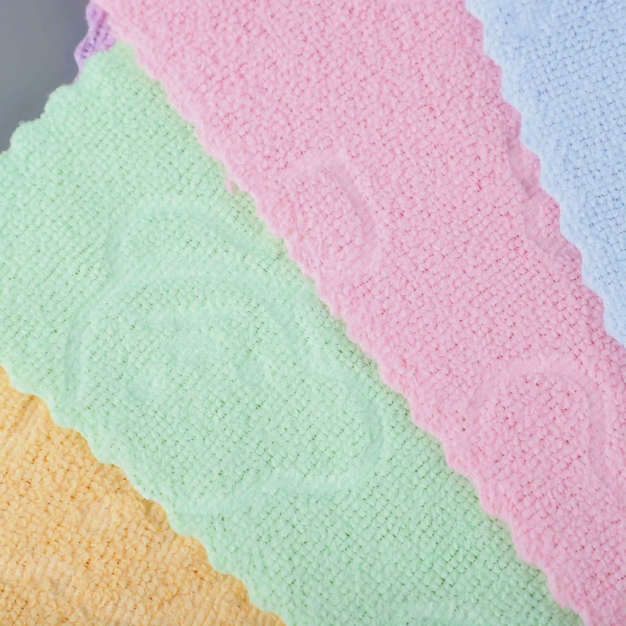 6pcs Serviettes en Microfibre Velours Corail