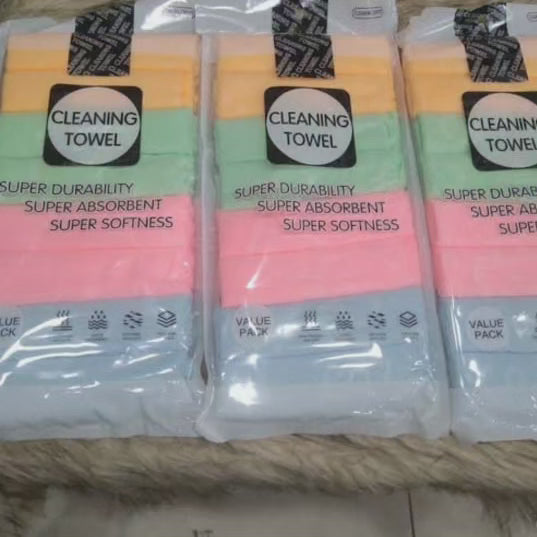 6pcs Serviettes en Microfibre Velours Corail