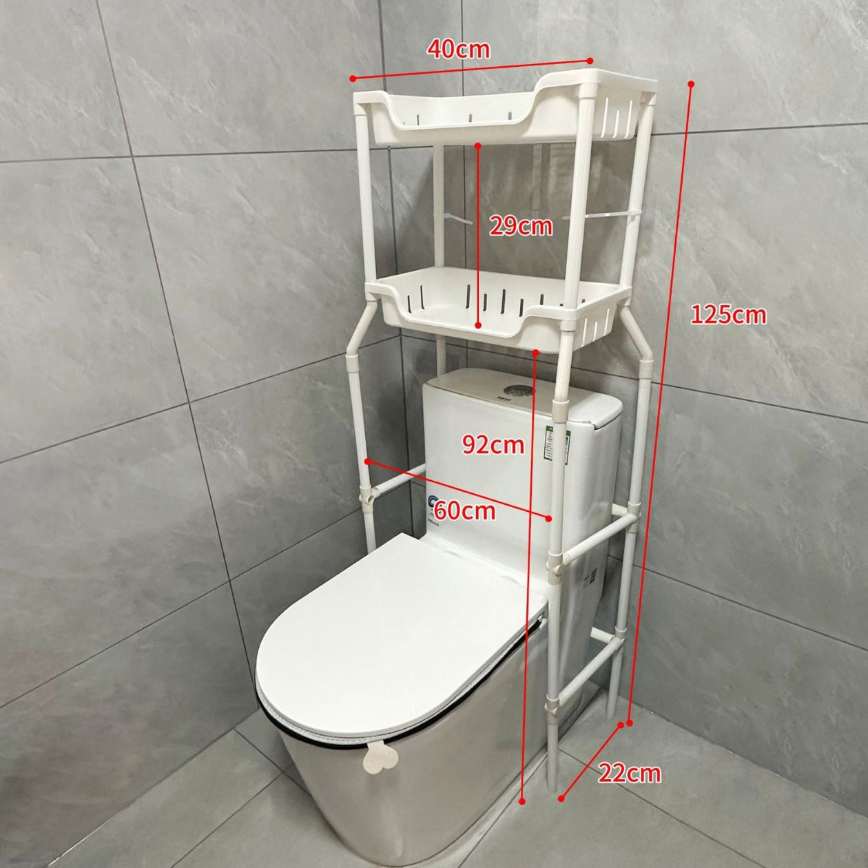 Au-dessus de l'organisateur de toilette/salle de bain