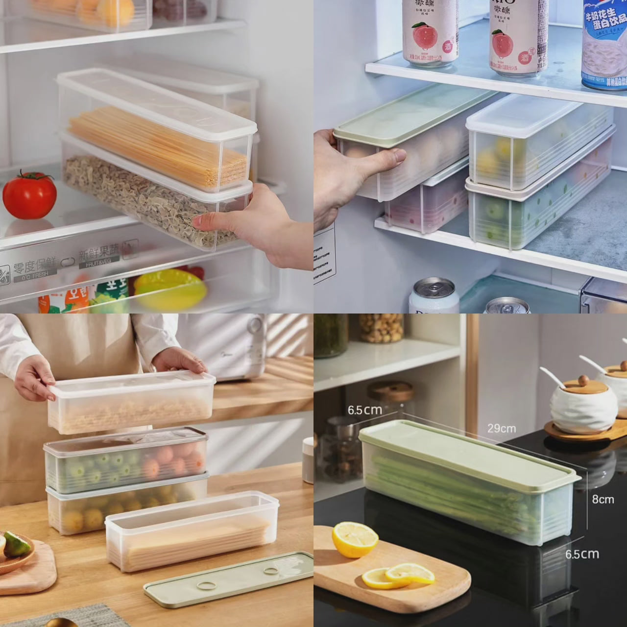 Bocal à nouilles de cuisine avec couvercle