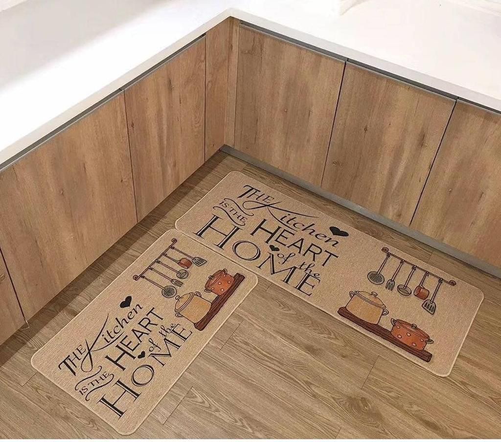 2 en 1 Tapis en caoutchouc de cuisine antidérapants