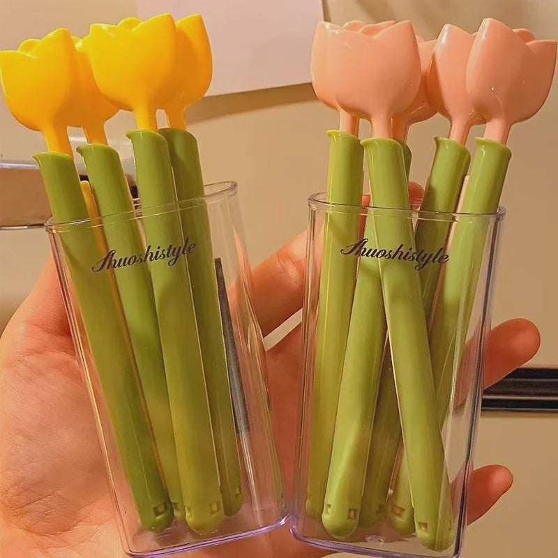 Ensemble de 5 clips de rangement alimentaire magnétiques en forme de tulipe pour réfrigérateur