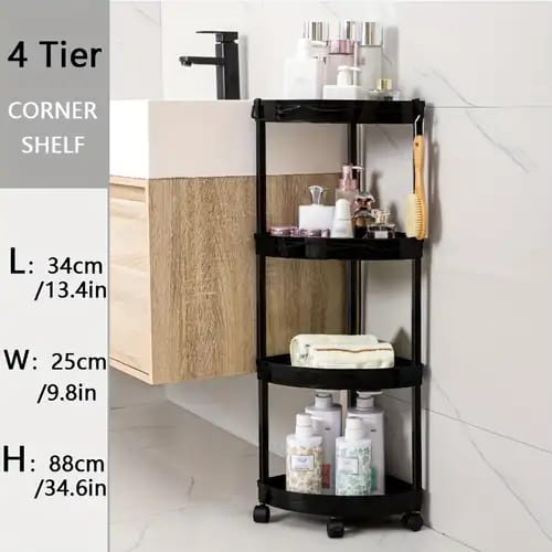 Étagère de rangement d'angle à 4 couches