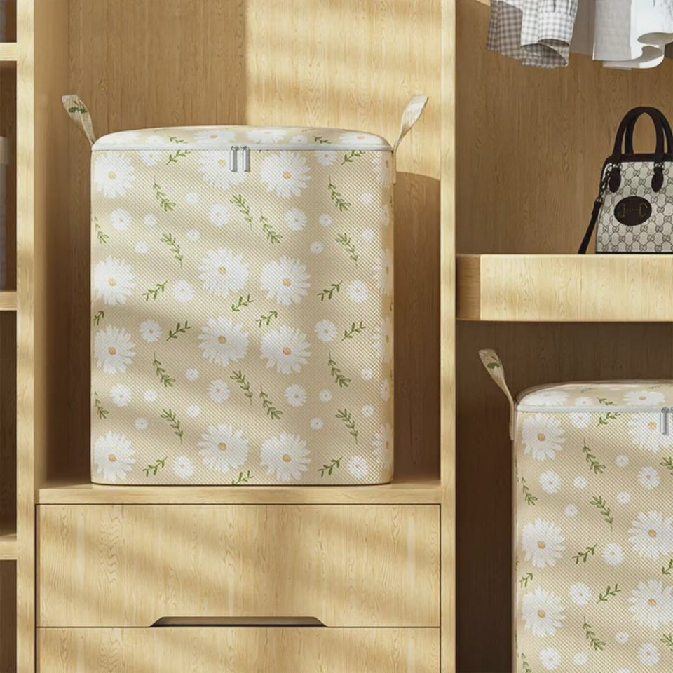 3pcs Sac de rangement pour couverture zippé en non-tissé