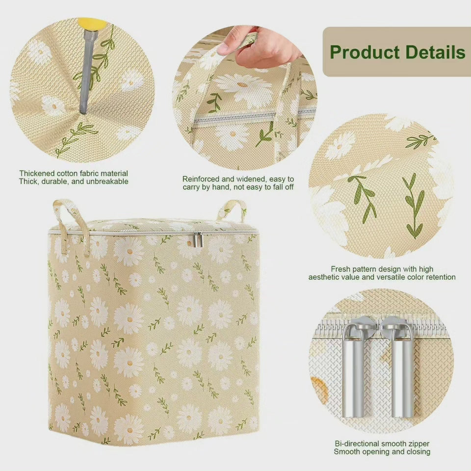 3pcs Sac de rangement pour couverture zippé en non-tissé