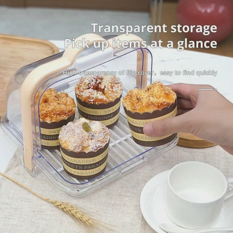 Boîte de rangement à pain en plastique portable avec couvercle à enrouler