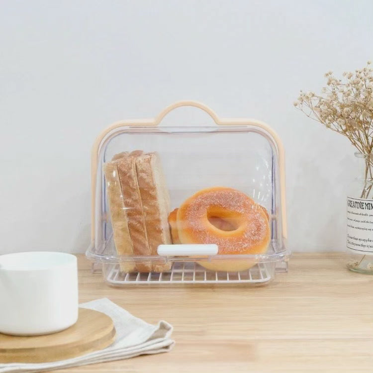 Boîte de rangement à pain en plastique portable avec couvercle à enrouler