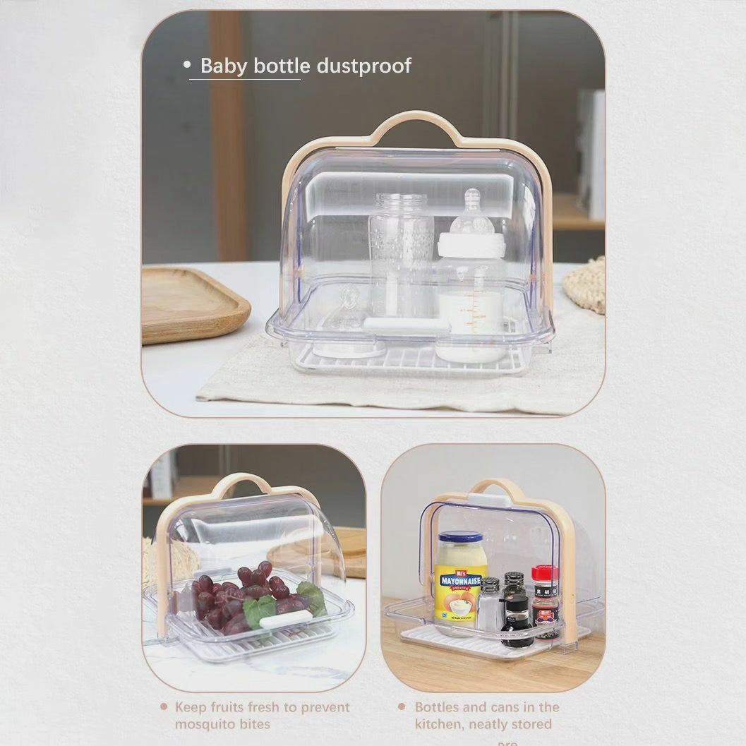 Boîte de rangement à pain en plastique portable avec couvercle à enrouler