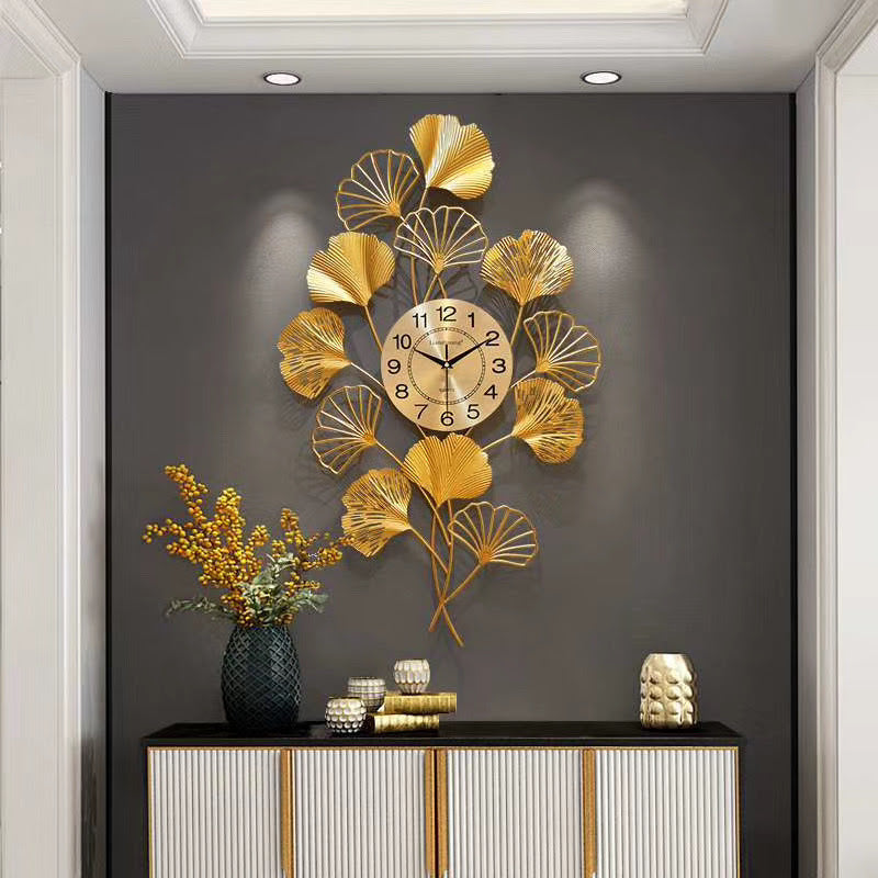 Horloge murale en fer feuilles