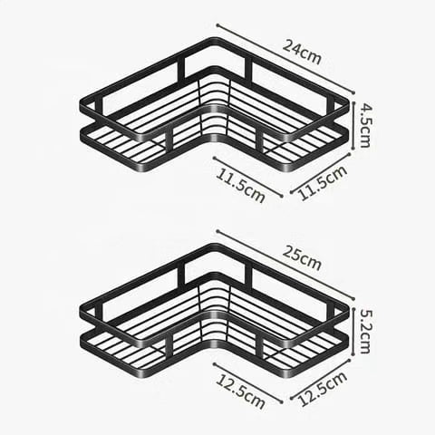 2pcs Support de Douche de Salle de Bain avec Bandes Adhésives Autofixantes