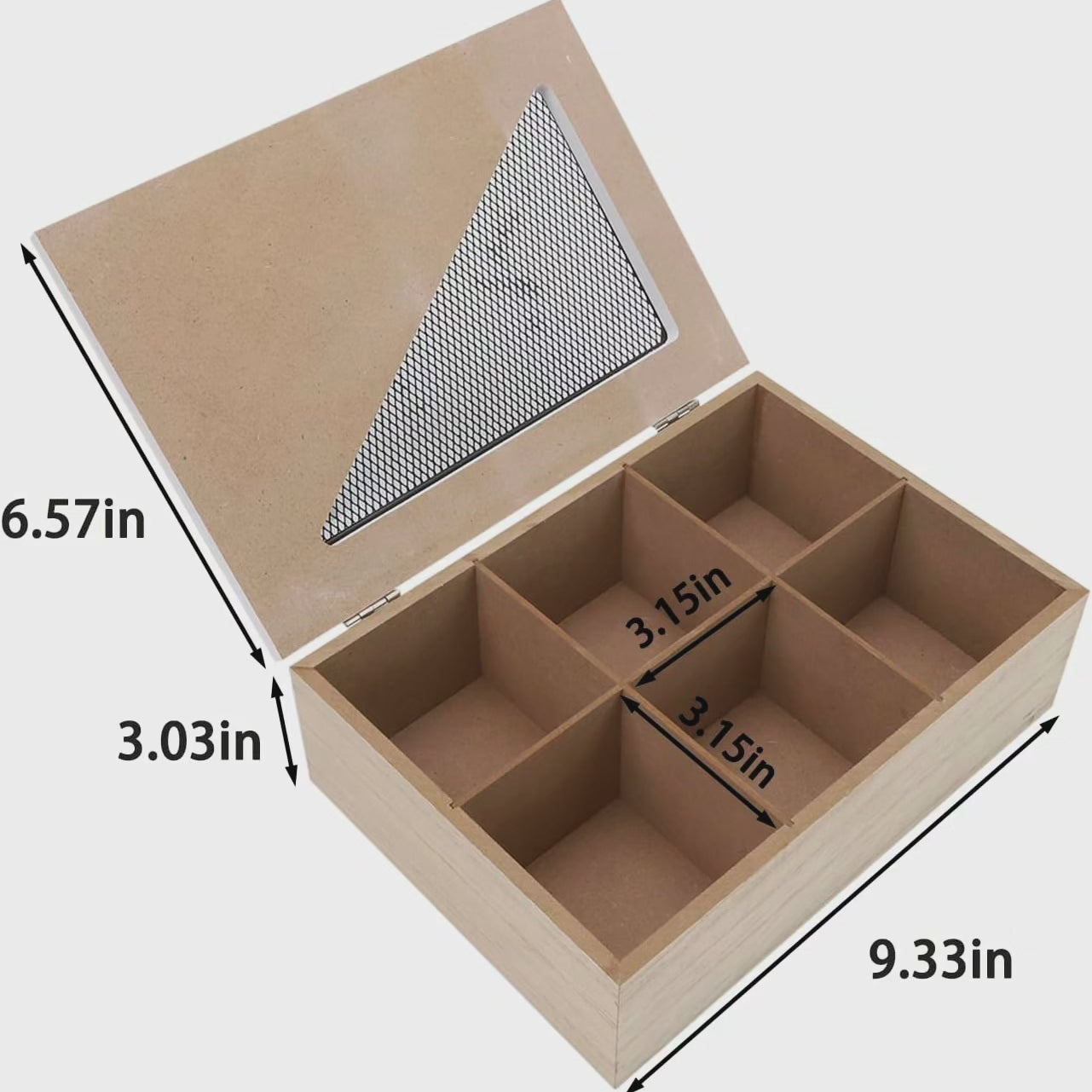 Organisateur en bois pour sachets de thé/café à 6 compartiments